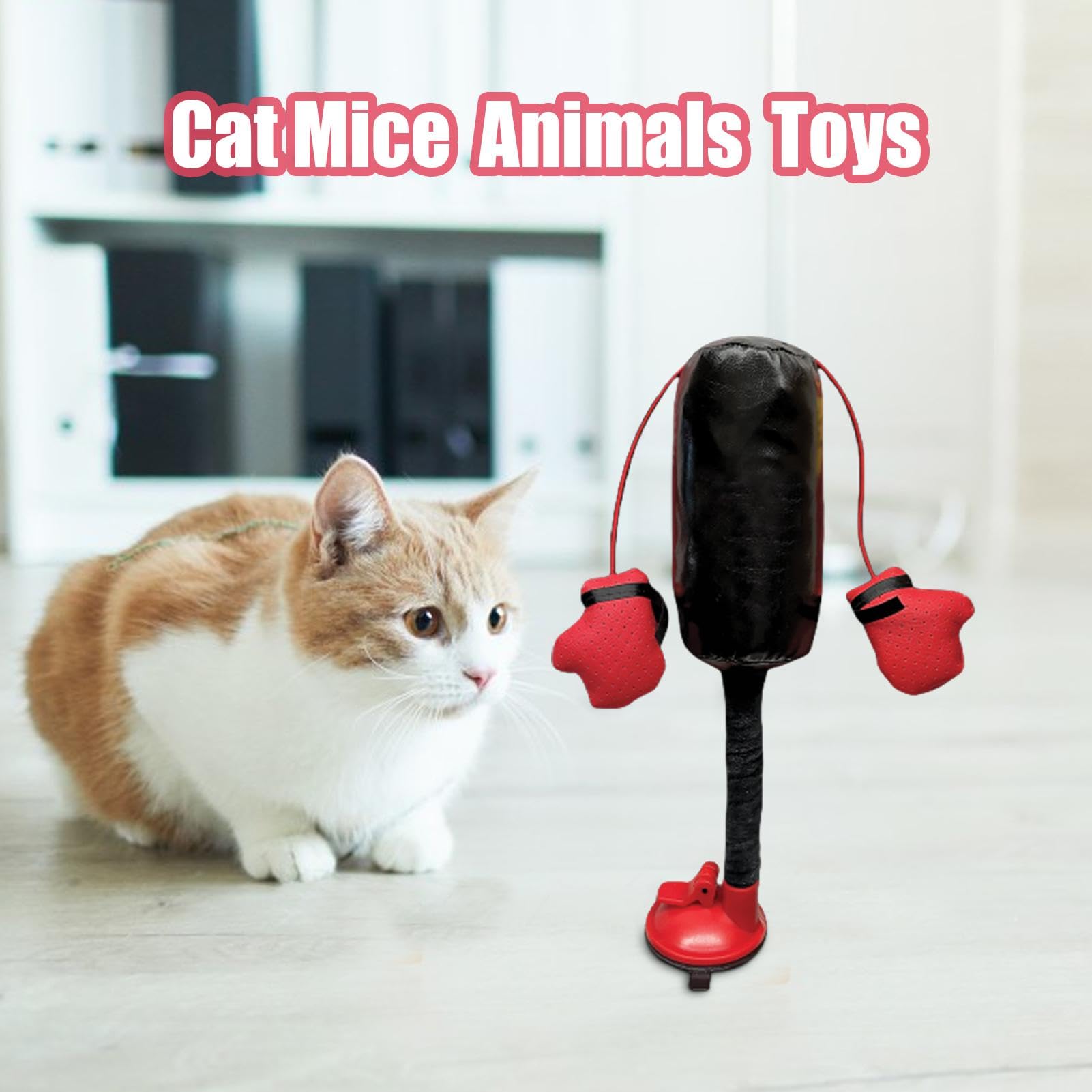 Cat Punching Bag Toy With Spring & Bell – Interactive Boxing Toy For Kittens, Includes Suction Cup Base & Catnip, Fun Indoor Exercise Activity