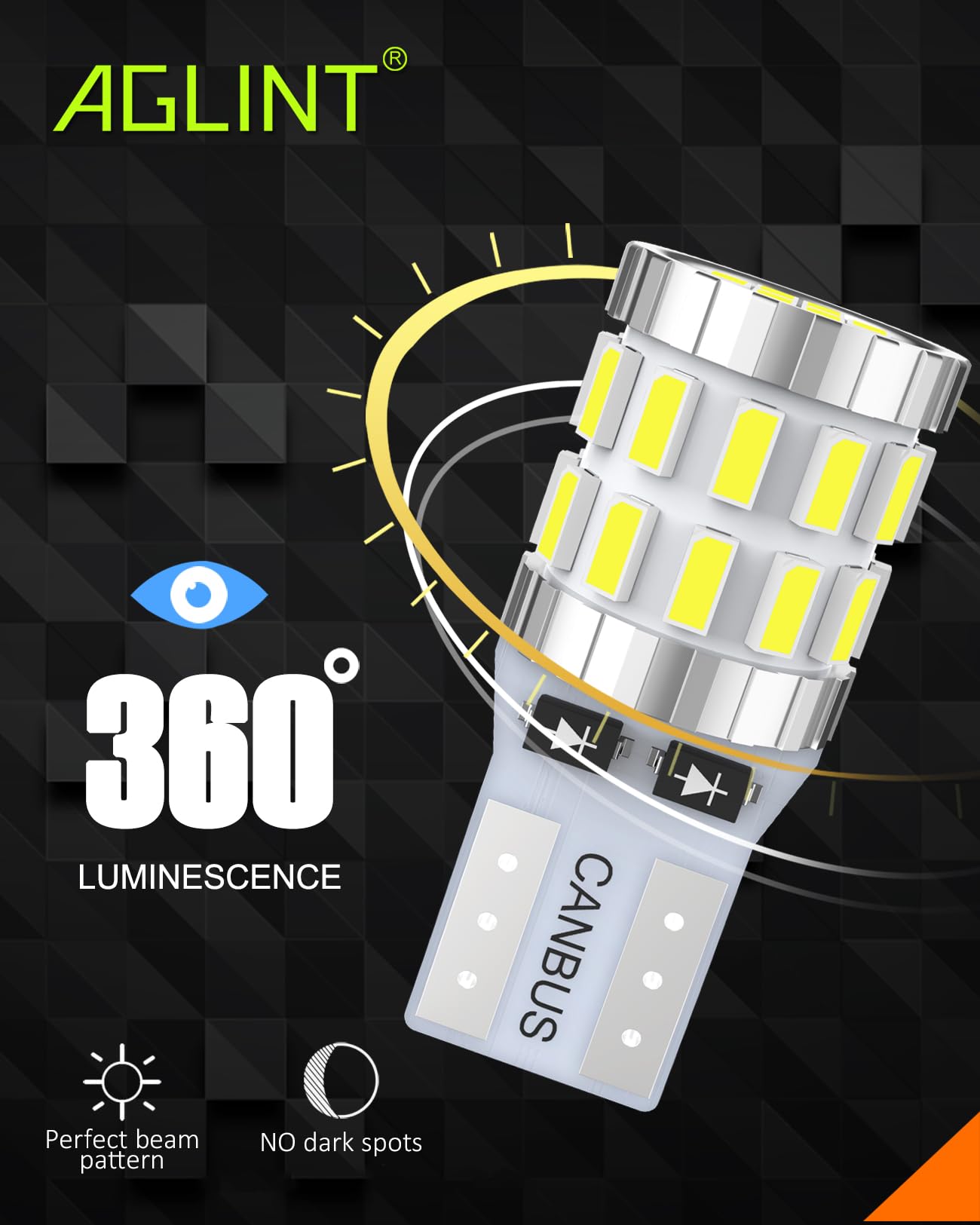 AGLINT T10 W5W LED Ampoule Blanc 6500K 501 194 168 12LEDs 12V Remplacement Pour Voiture Intérieur Lumière Dôme Côté Plafonnier Coffre Porte Plaque D' Immatriculation 10Pcs