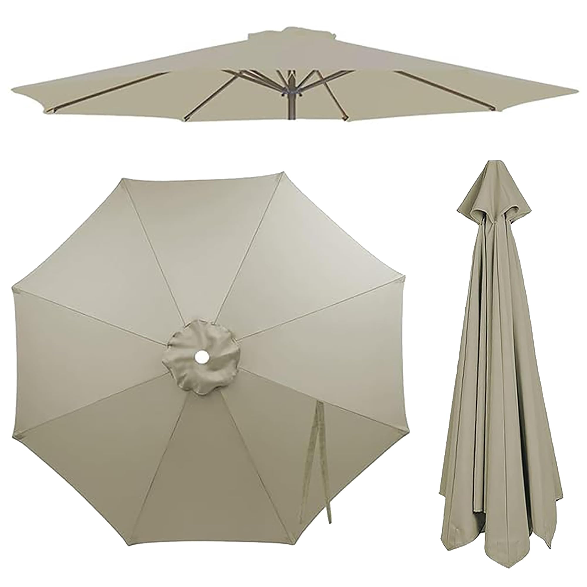 Qivstxug Replacement Canopy for Patio Umbrella, 6/8 Ribs Cantilever Umbrella Fabric, Waterproof Parasol Cover, Garden Parasol Cloth, Replacement Parasol Canopy Sun Umbrella Replacement Cloth