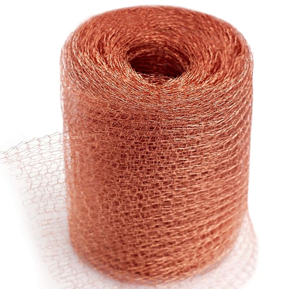 Jonuin Copper Mesh, 24m/80 Feet Pure Copper Mesh Slug Repellent, 100% Wire Mesh Roll for Mouse Hole Trap Filler, Rat Snail Slug Proof, Rodent Pest Control for Indoor & Outdoor Garden