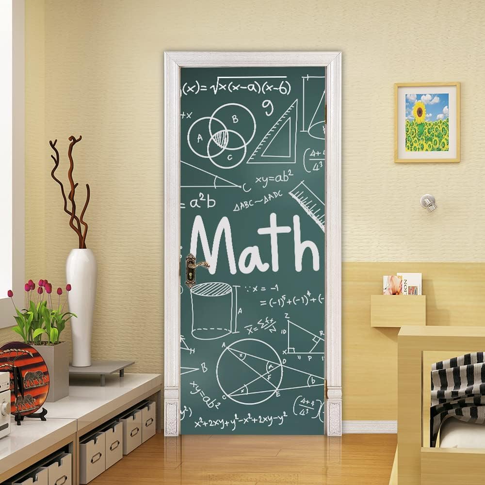 Selbstklebend Türbekleben Mathe Türtapete 95x215 cm, TürPoster Mathematische Formel Türbilder 3D Türaufkleber Dekoration Poster Tapete Türfolie, PVC Fototapete Wandtattoo Tür Tapeten m8237