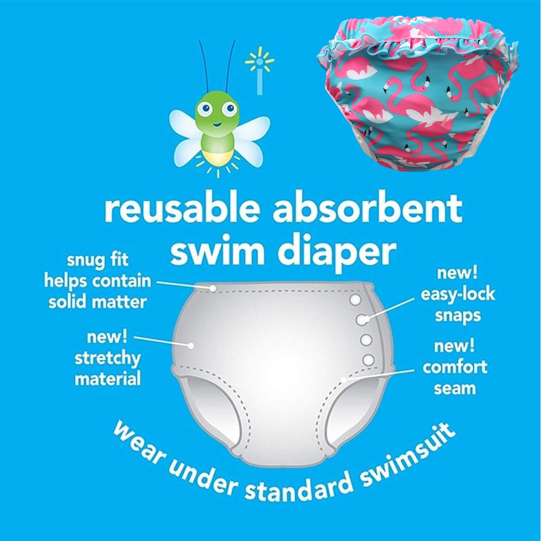 Pannolini da nuoto Flamingos per bambini 1-2 anni (26-32 lb)