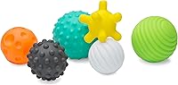 Infantino Textured Multi Ball Set - 6 BPA-Free Sensory Balls for Babies 6 Months+ Tactile Play & Development