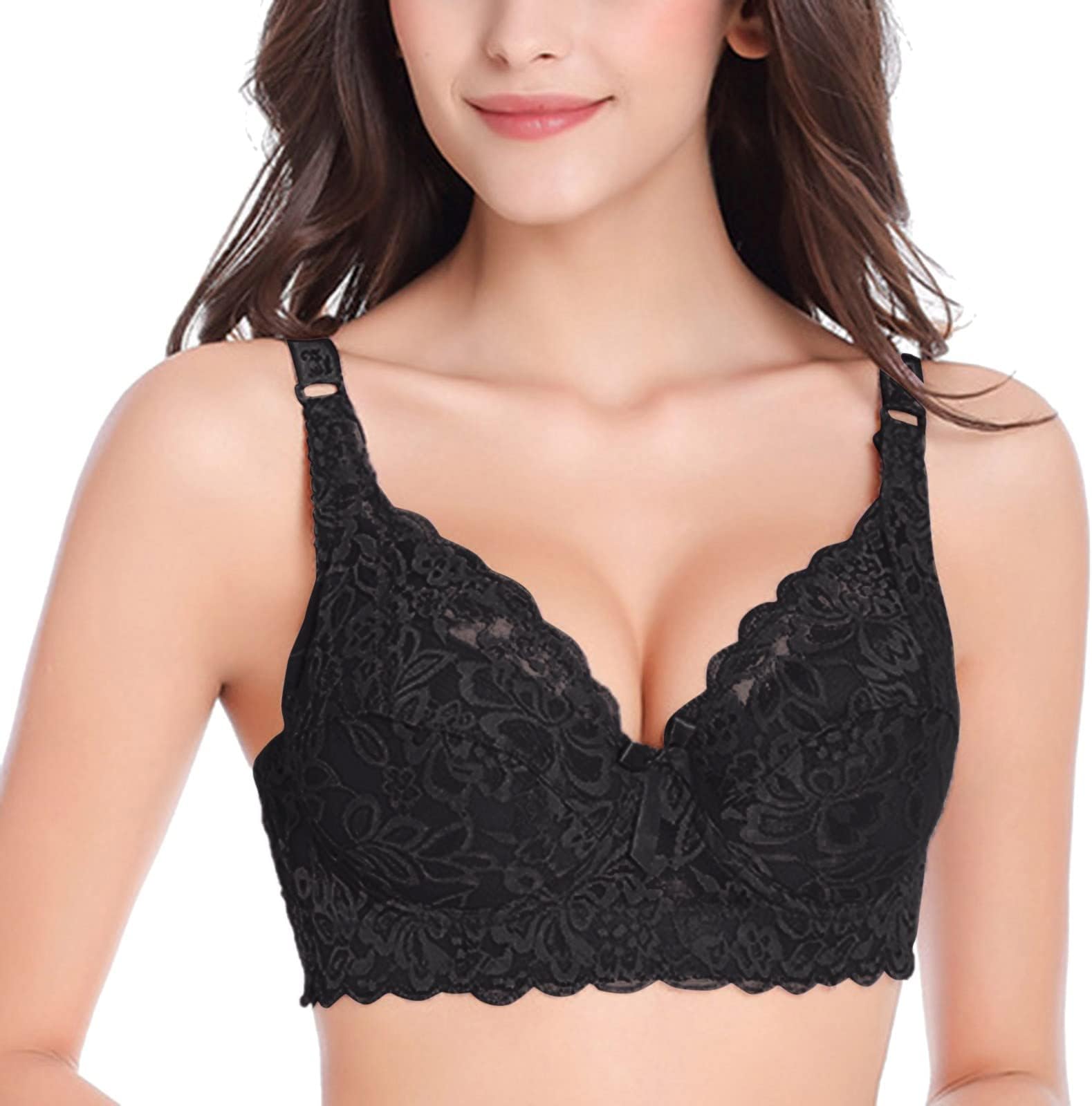 Bras for Women Plus Size Black Bra Soft UK Tank Top Sports Seamless Sport Padded Comfy Gym Workout Crop Comfit Maternity