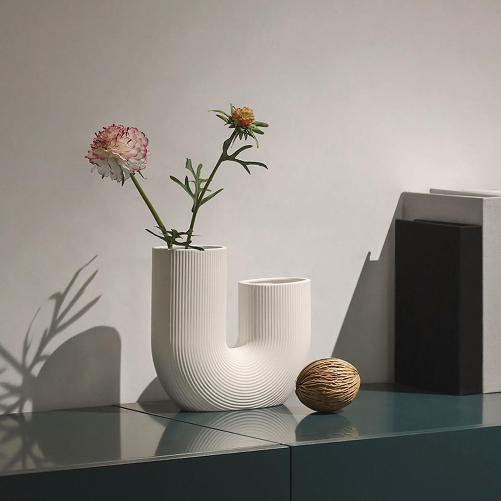 Molde de silicona con forma de U, diseño de flores, resina de yeso, moldes para velas perfumadas, decoración de bodas, jarrón en forma de U, molde de silicona