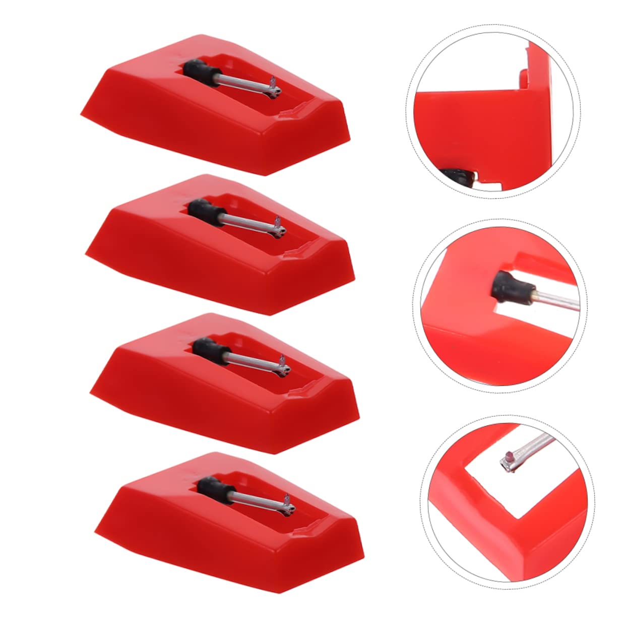 HEMOTON 20 Pz ritiro del giradischi stilo del grammofono aghi dello stilo di ricambio per giradischi stilo universale aghi giocatore in alluminio attacco stilo in alluminio plastica rosso