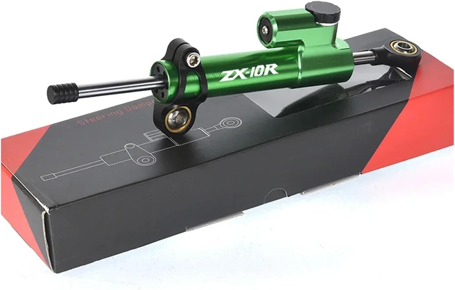 Universal Motorcycle Adjustable Steering Damper Stabilizer Compatible With Kawasaki ZX10R ZX 10R ZX10 R 2004 2005 2006 2007-2021(Green Black)