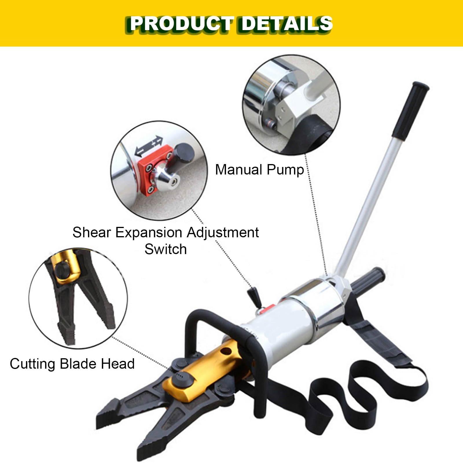 Herramienta Hidráulica De Rescate, Cortadora Esparcidora Portátil, Fuerza De Separación De 5,5 T para Bomberos, Electricistas Y Fontaneros.(Tamaño_Nombre-Aluminumalloycrate)