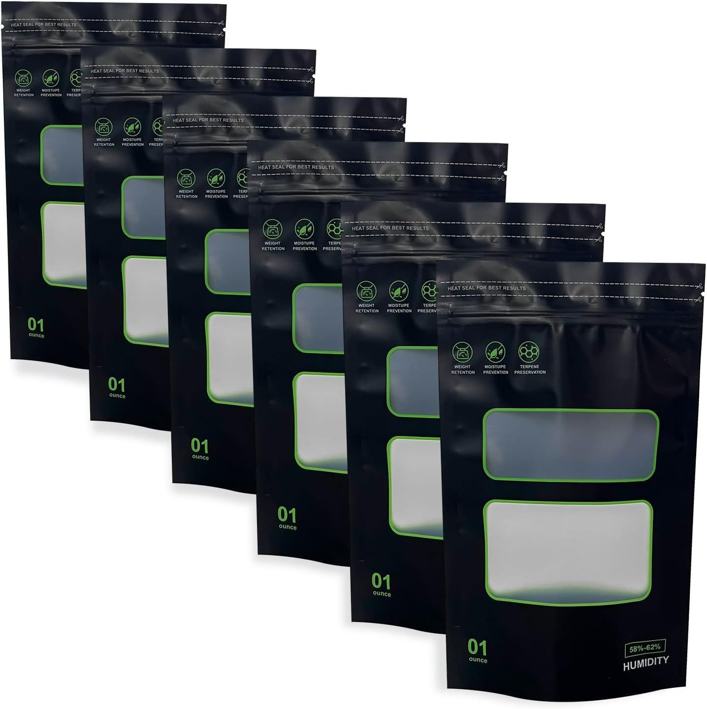 1 OZ Storage Terp Bag 58%-62% RH 2-Way Humidity Control Bags for for Curing & Storage Resealable Humidity Bags Lock & Seal Bag