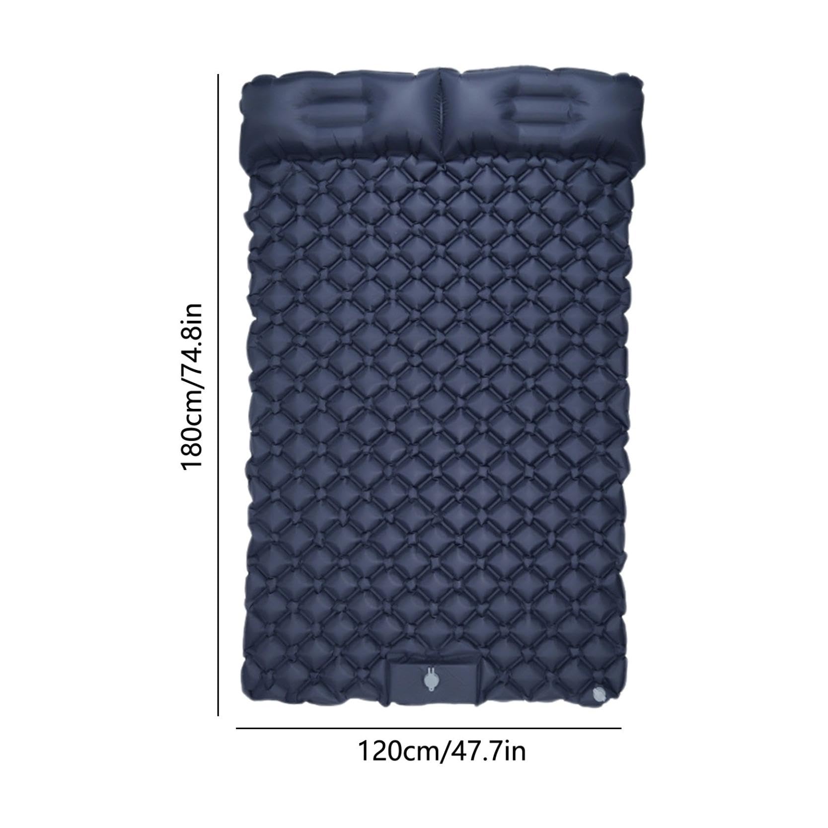 Colchón de Camping para 2 Personas – 180 x 120 x 14 cm – Plegable Ultraligero Alfombra de Suelo de Camping ampliada y Espesada – Neumático con Bomba de Aire de Pedal – Ideal para Tienda de Acampada