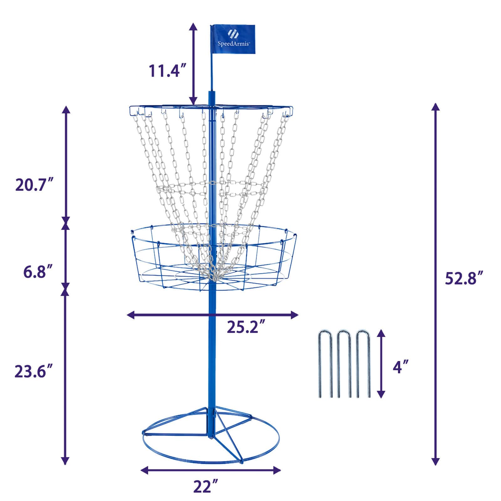 SpeedArmis Disc Golf Basket Targets Portable Frisbee Golf Baskets with Heavy Duty 12 Double