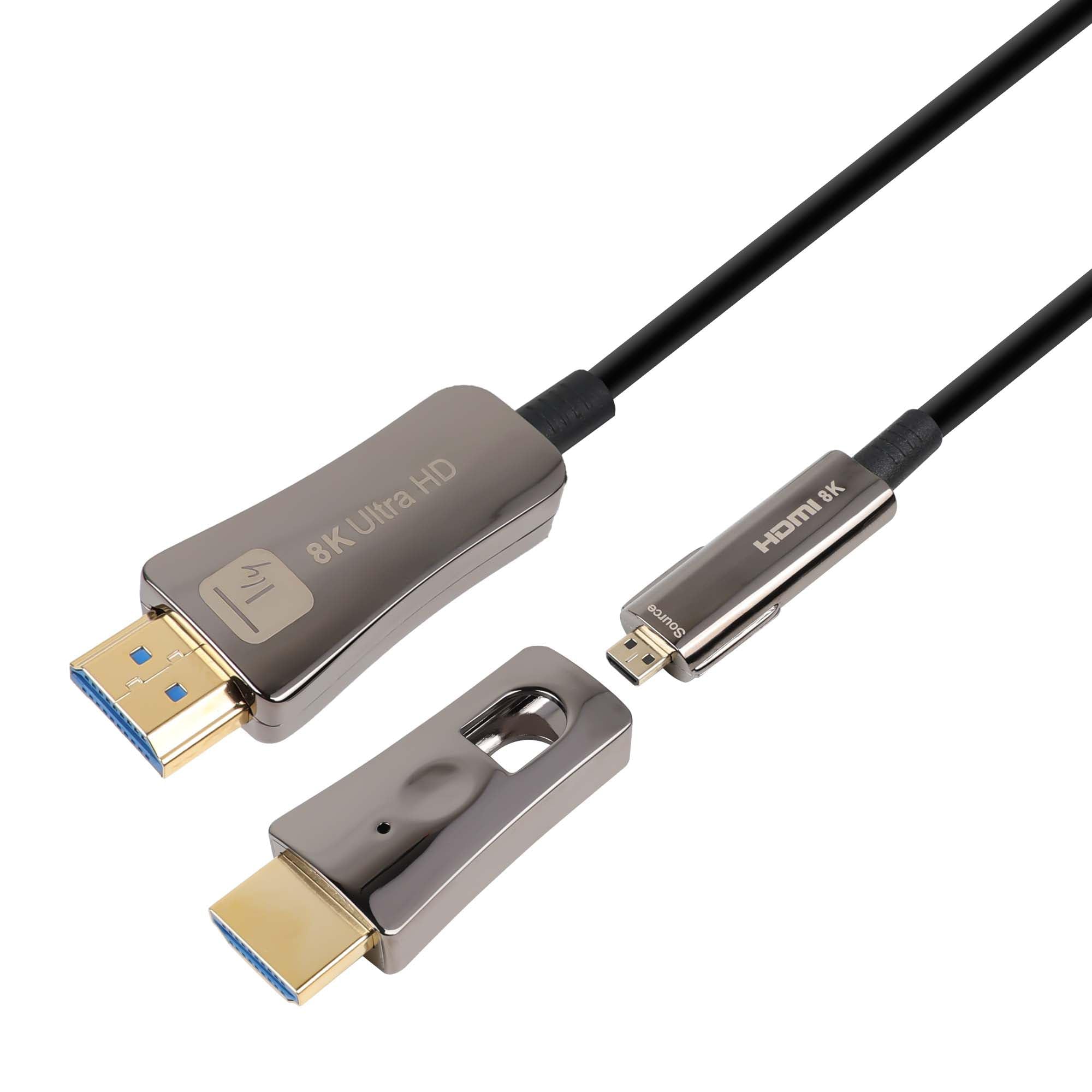 Techly 622076 Cavo HDMI™ A/A Micro HDMI™ Active Optical Cable in Fibra Ottica 8K 20m Nero