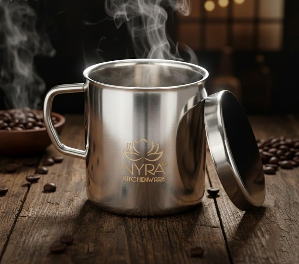 NYRA Stainless Steel Double Walled Insulated Cup – 300 ML | Coffee and Tea M...