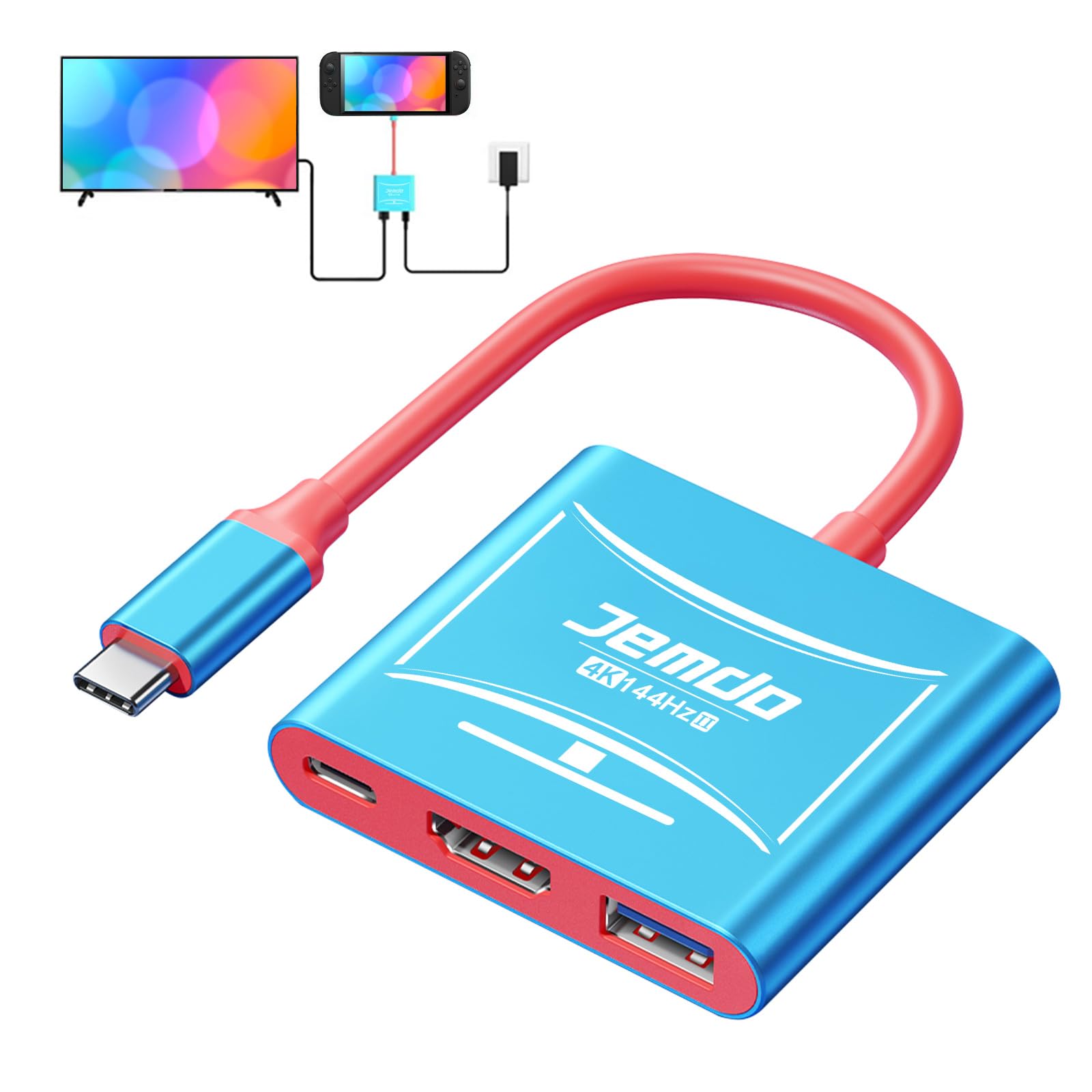 Amazon.com: JEMDO Switch 2 HDMI Adapter Dock Station(3 Ports),4K
