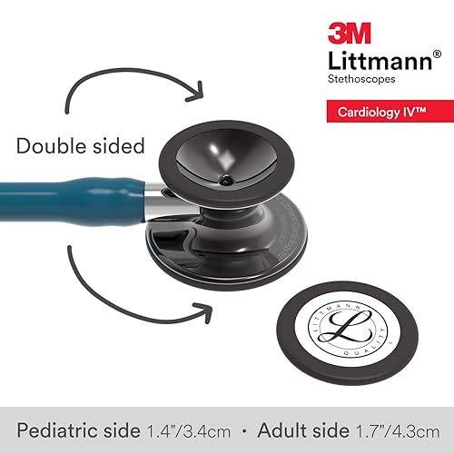 Miniatura 3 de 3M Littmann Cardiology IV - Estetoscopio de diagnóstico 6234, más de 2 veces más fuerte, pesa menos, pieza torácica de acero inoxidable con acabado