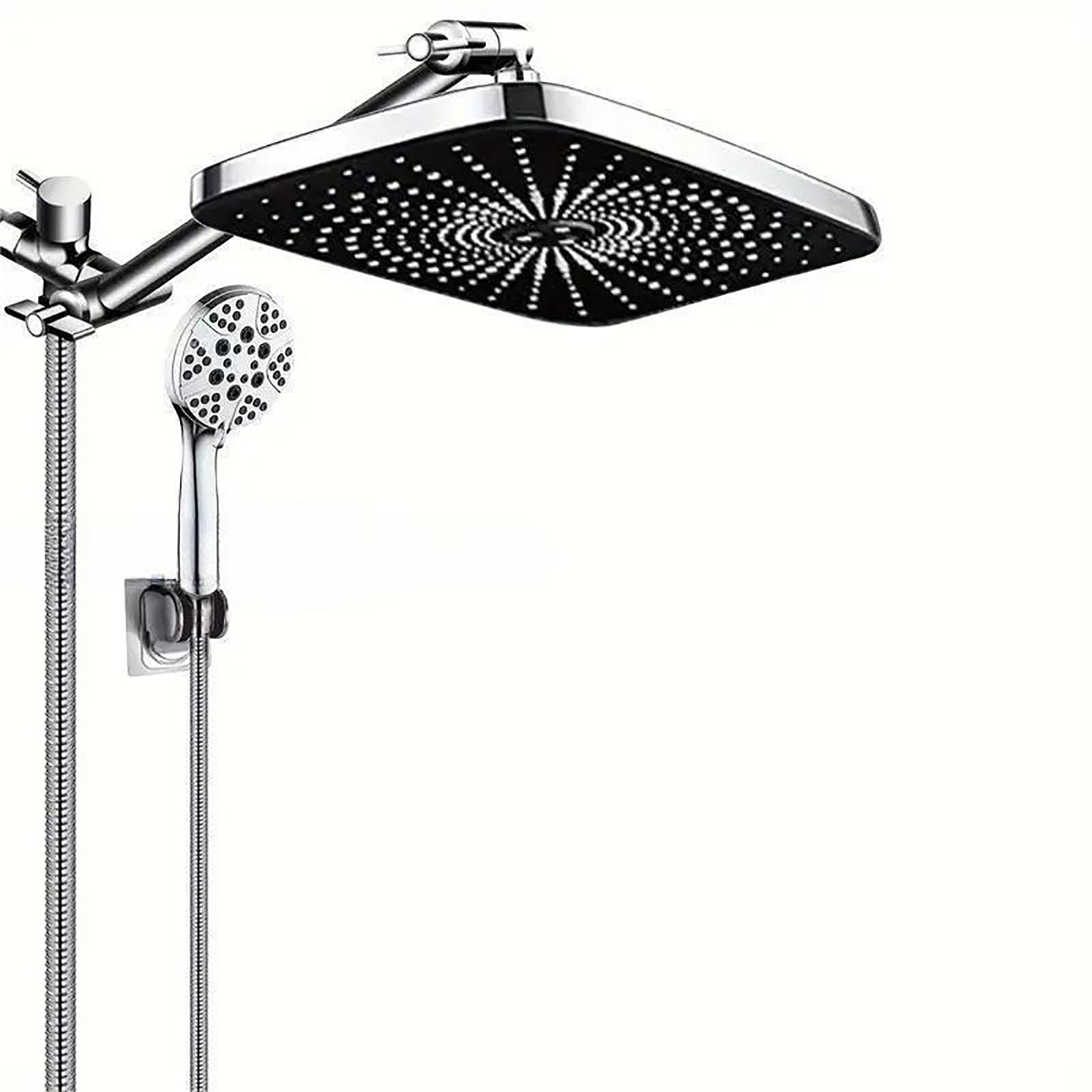Alcachofa de Ducha con Manguera, Función 6+2 Cabezal de Ducha con Varilla de Extensión la Pared con Alcachofa Ducha Acero Inoxidable Rociador para Ducha 30cm Rociador de Ducha Cielo Estrellado