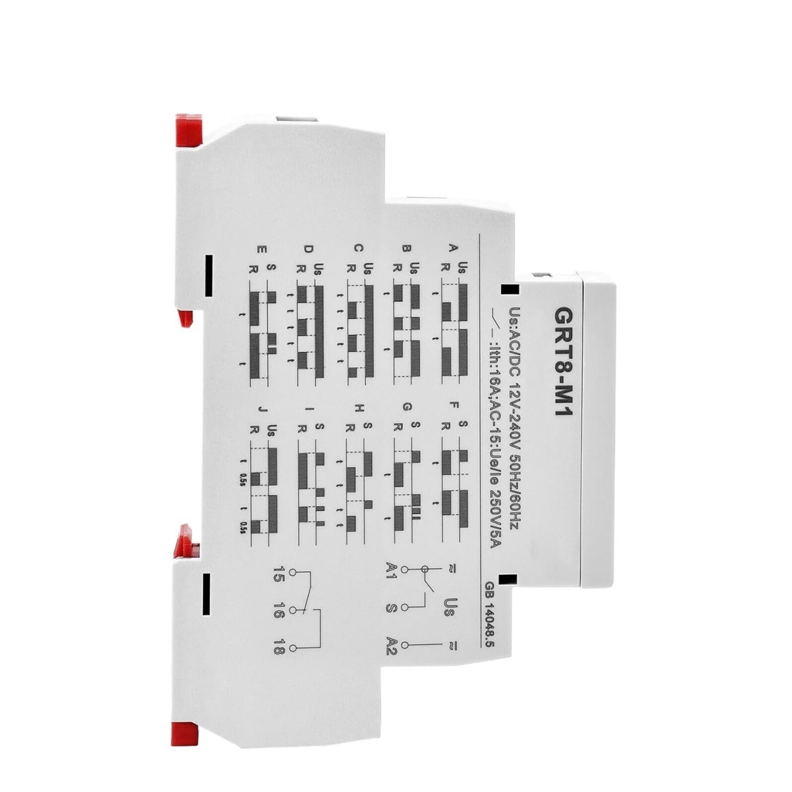 BALYDLUL GRT8-M1 on Off Time Delay Relay 16A AC/DC12V-240V Rail Time Relay F