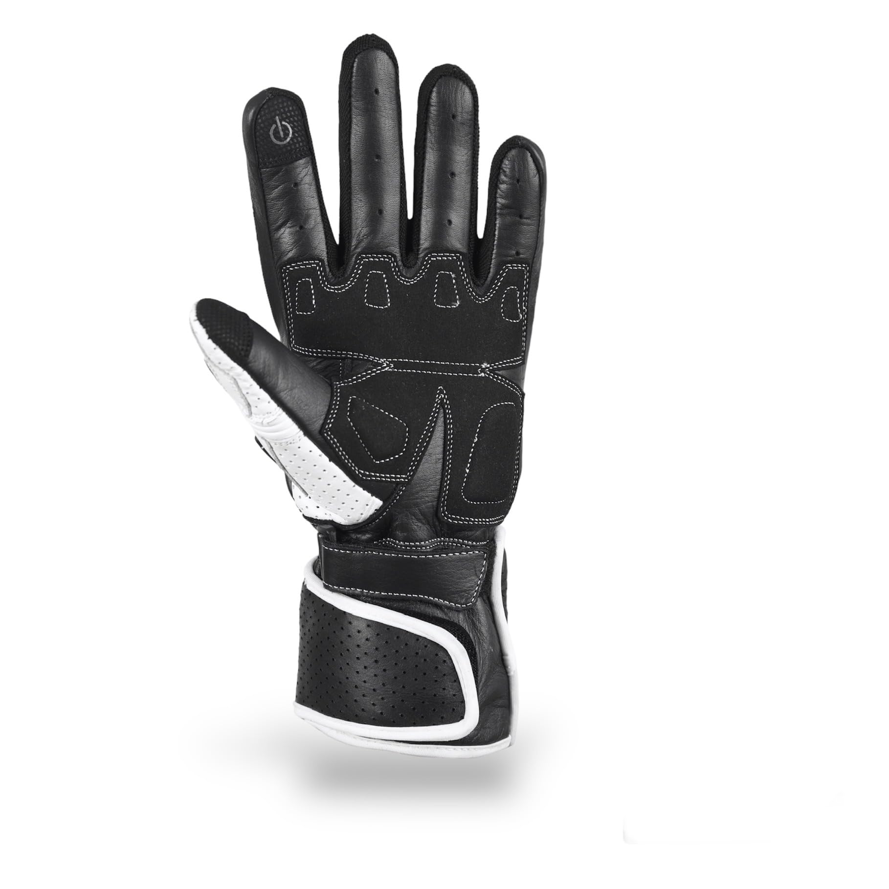 TLA NOX Guanti Moto Pelle Uomo/Donna Protezioni Moto, Polsino lungo Omologati CE, XS-4XL, Guanti Moto Donna/Uomo Touchscreen, Guanto Mezza Stagione, Traspiranti, Protezione all'Impatto
