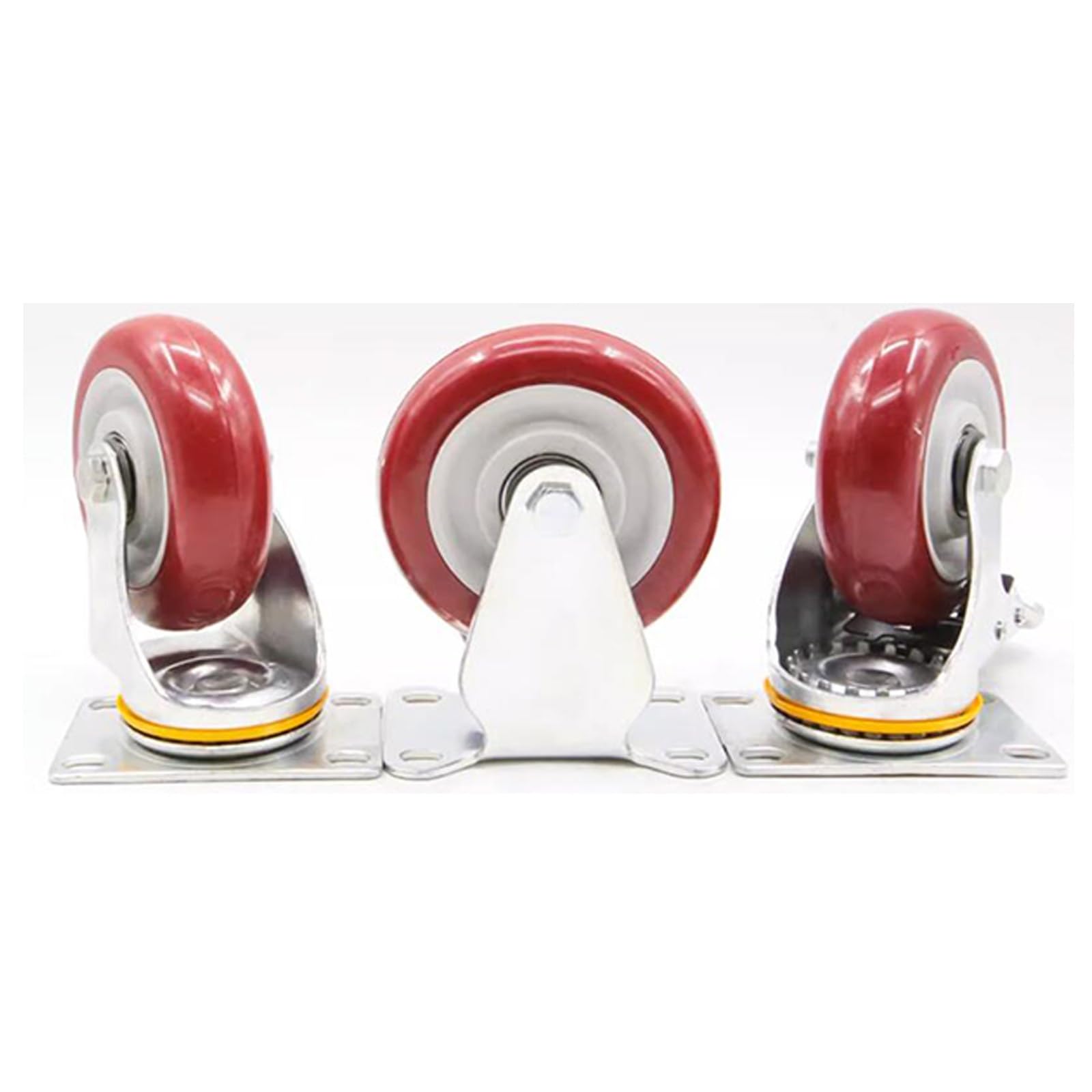 GBRJUYF Heavy Duty Swivel Caster Wheels Set of 4-75mm Silent Trolley Castors with 250KG Load Capacity for Furniture & Equipment - Easy Mobility Transport Wheels