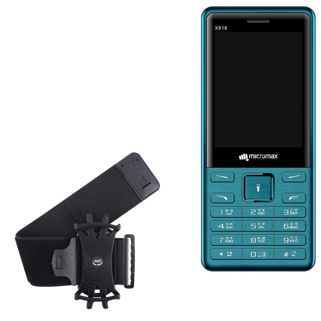 BoxWave Holster Compatible with Micromax X818 - ActiveStretch Sport Armband, Adjustable Armband for Workout and Running - Jet Black