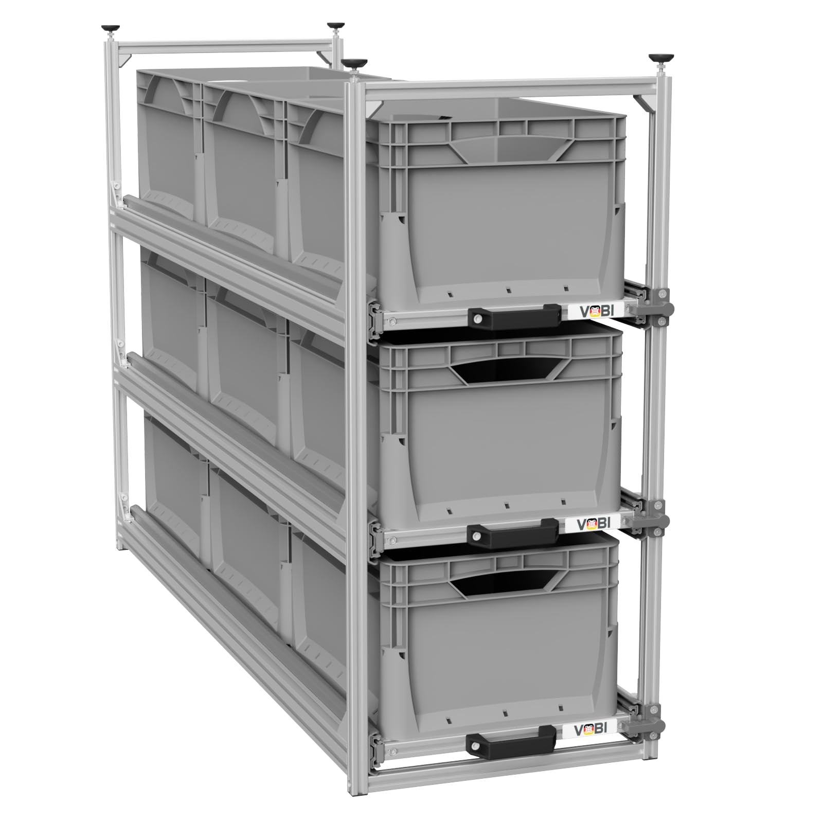 VOBI Wohnmobil Regal Regalsystem Tower 1-1200, mit Auszügen, 388x1205 mm (3 Auszüge)