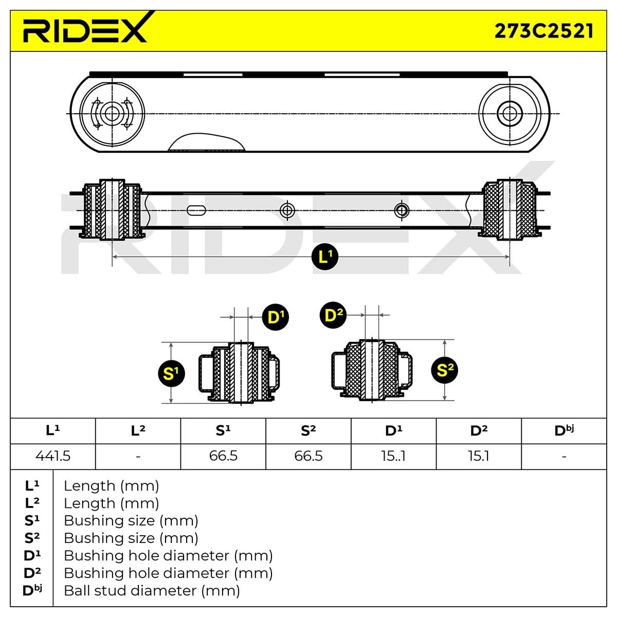 RIDEX 273C2521 Braccio oscillante sospensione ruota Compatibilità con JEEP CHEROKEE KJ