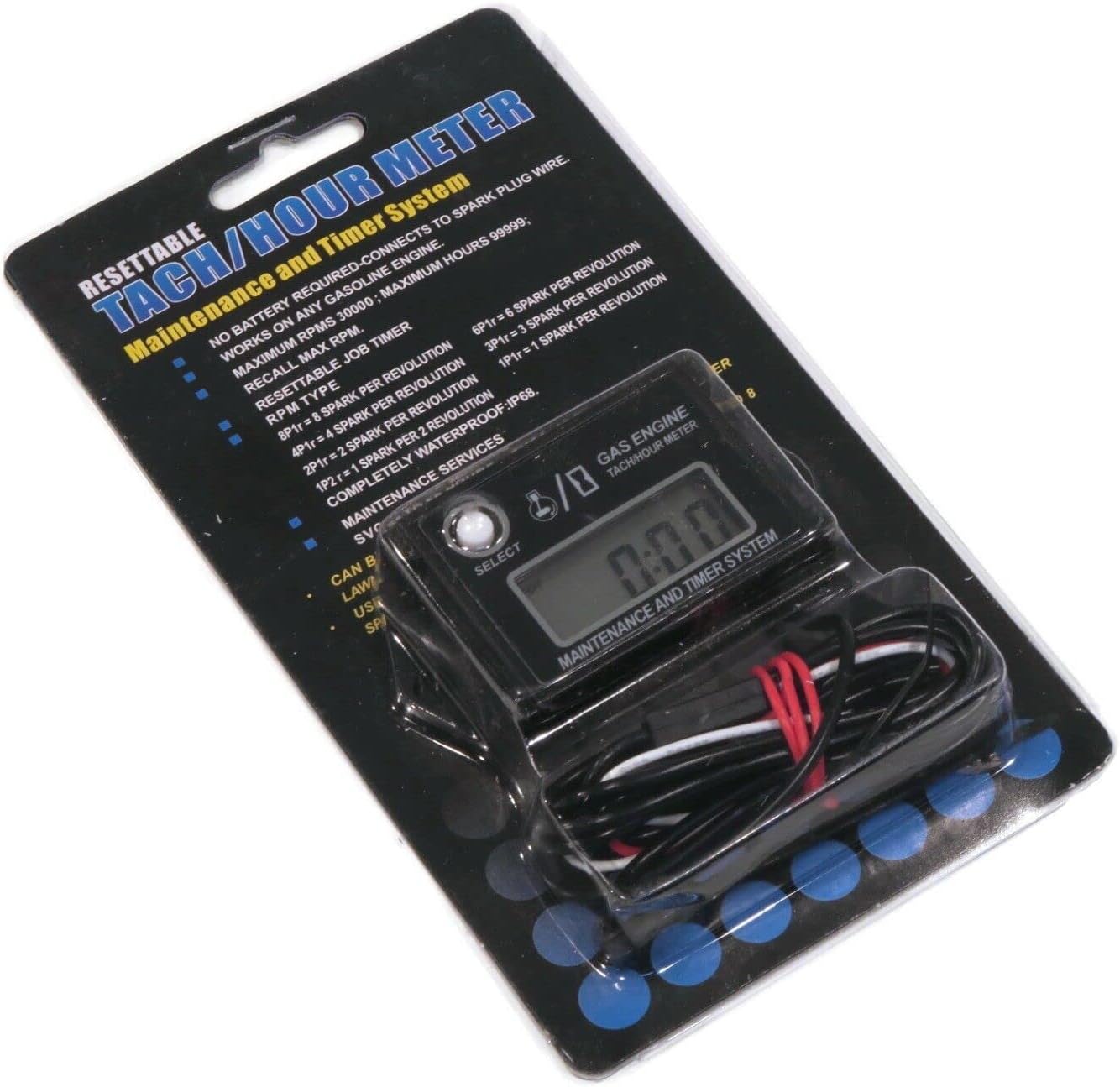 The ROP Shop Resettable Digital Tach Hour Meter for Lawn