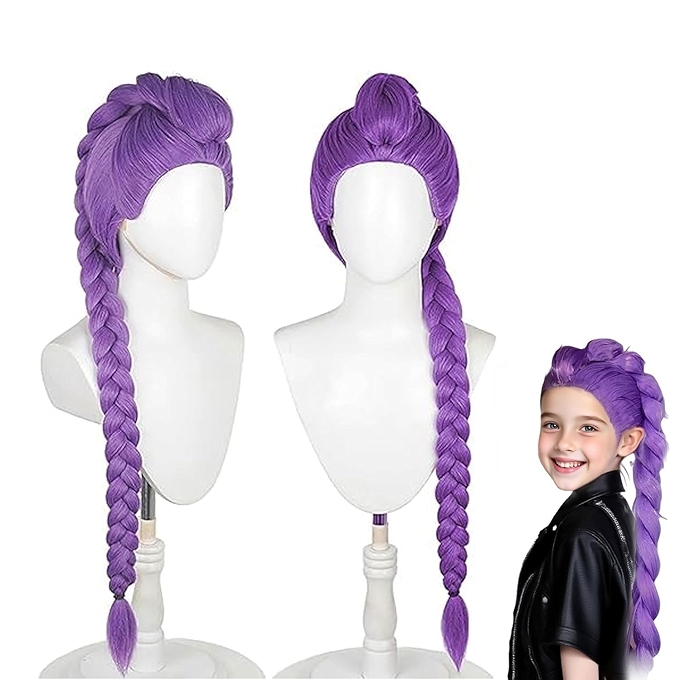 Long Purple Braid Demon Cosplay Wig（Rumi）