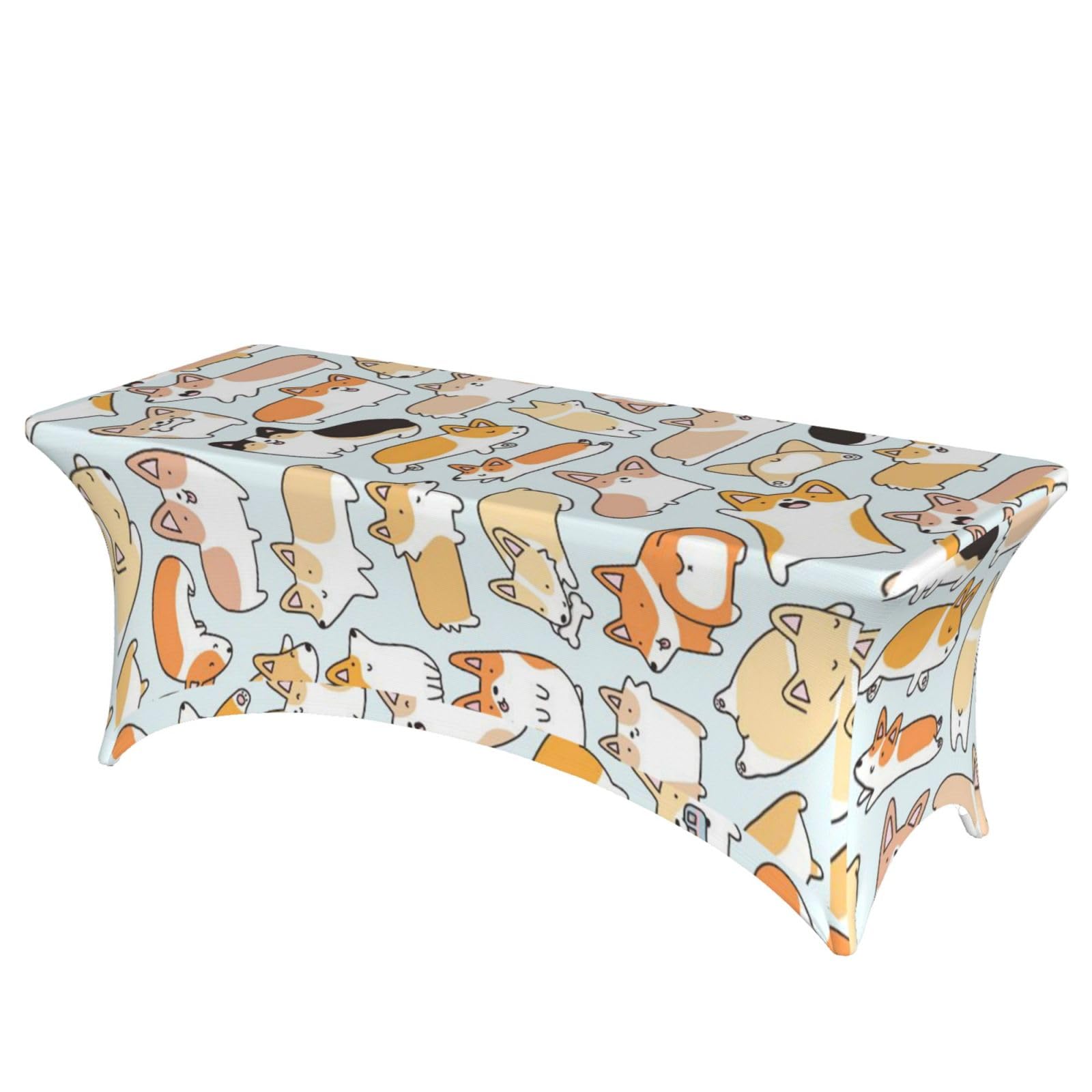 ERCgad Corgi Pattern Print Rectangular Tablecloth Dining Banquet Party Events Home Celebration Table Cover