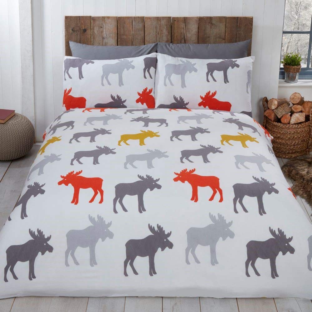 Rapport Home Super King Brushed Cotton Duvet Set - Ochre