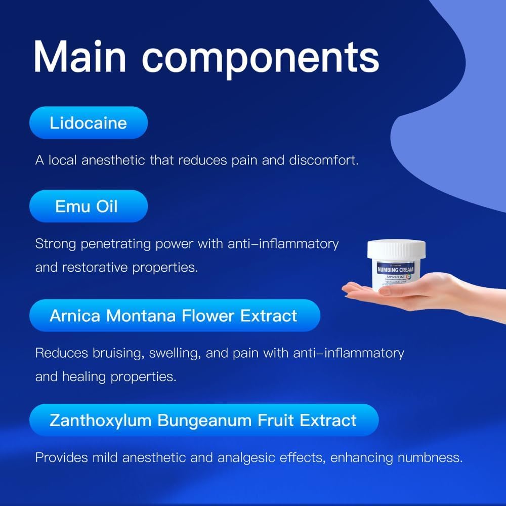 Numbing Cream 50g, Extra Strength Skin Comfort Cream, Fast Absorbing Smooth Formula for Skin Preparation — view 4