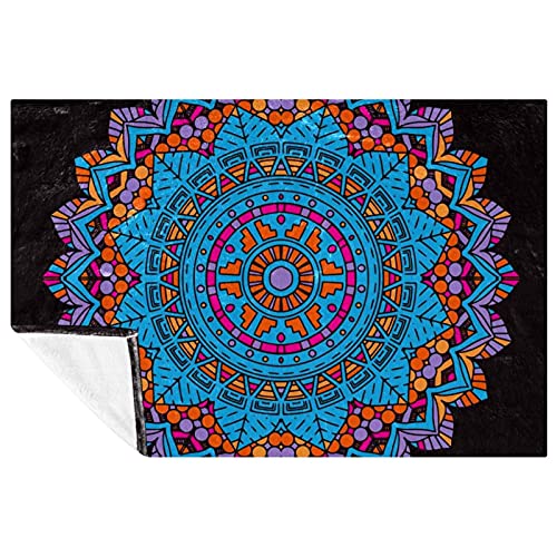 Couverture douce pour canapé et camping résistant au vent imprimé mandala - 2
