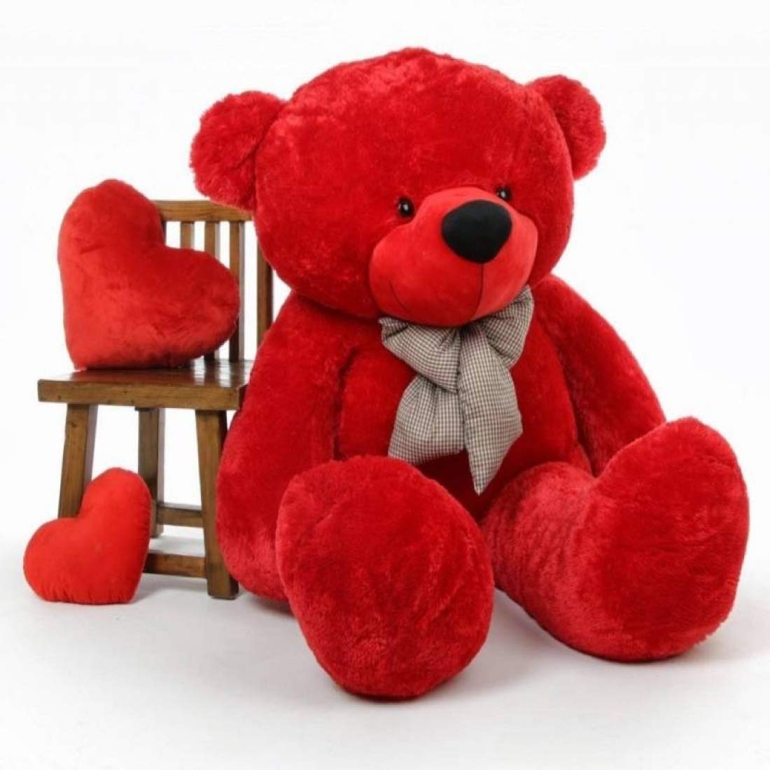 Frantic Ultra Soft Stuffed Lovable Spongy Hugable Non-Toxic Fabric Cute Perfect Teddy Bear with Neck Bow Soft Plush Fabric for Birhtday/Anniversary/Valantine - 90 cm (Red) (B07M9LL6T8) Amazon Price History, Amazon Price Tracker