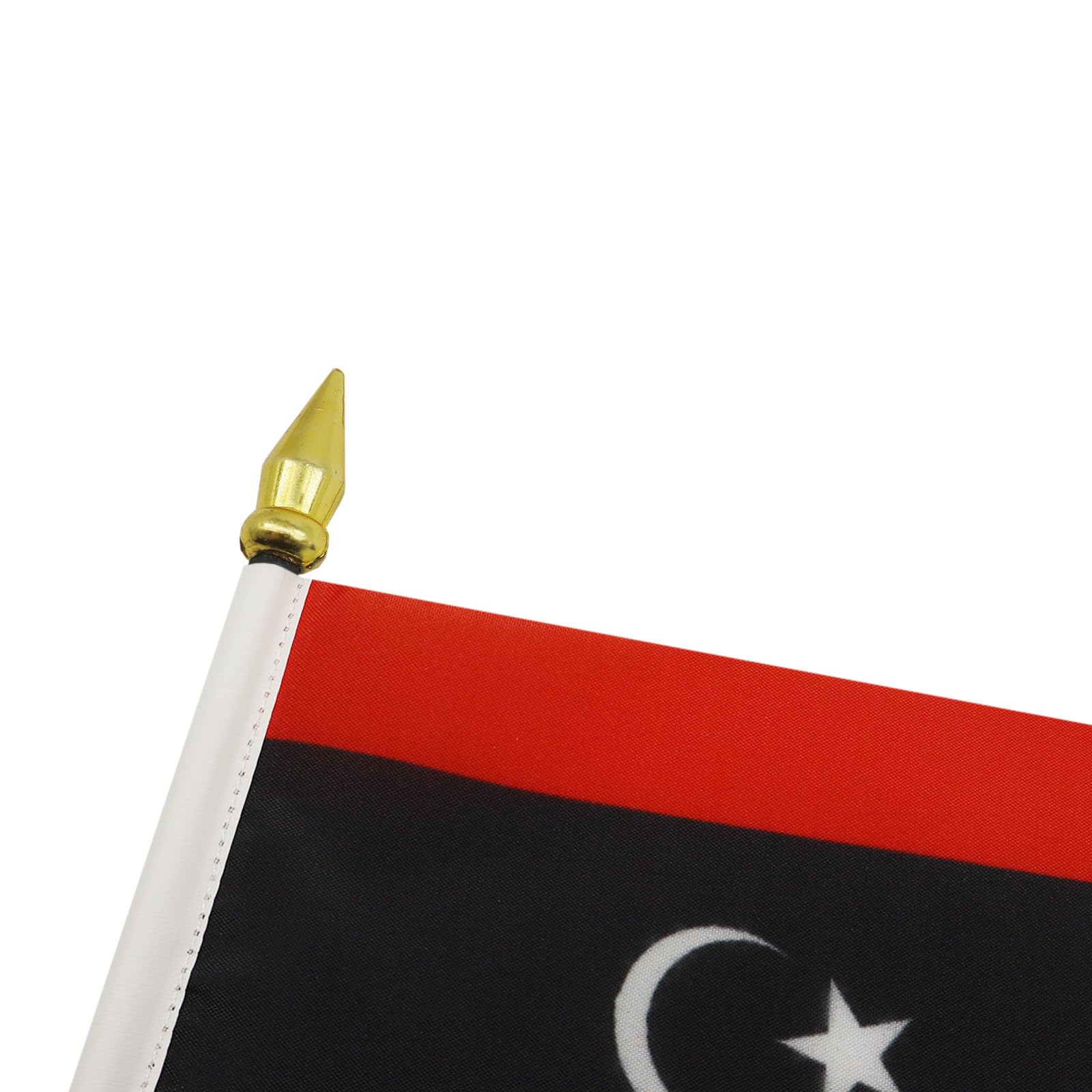 Bandiera Da Tavolo Liberia 15x10 Cm - In Poliestere Con Asta E Base In Plastica Nera, Punta Dorata - Foto 12