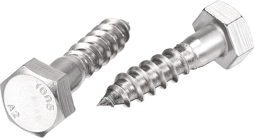 sourcing map Hexagonal Tire-fond M10 x 40mm 304 Inox Acier Demi- 