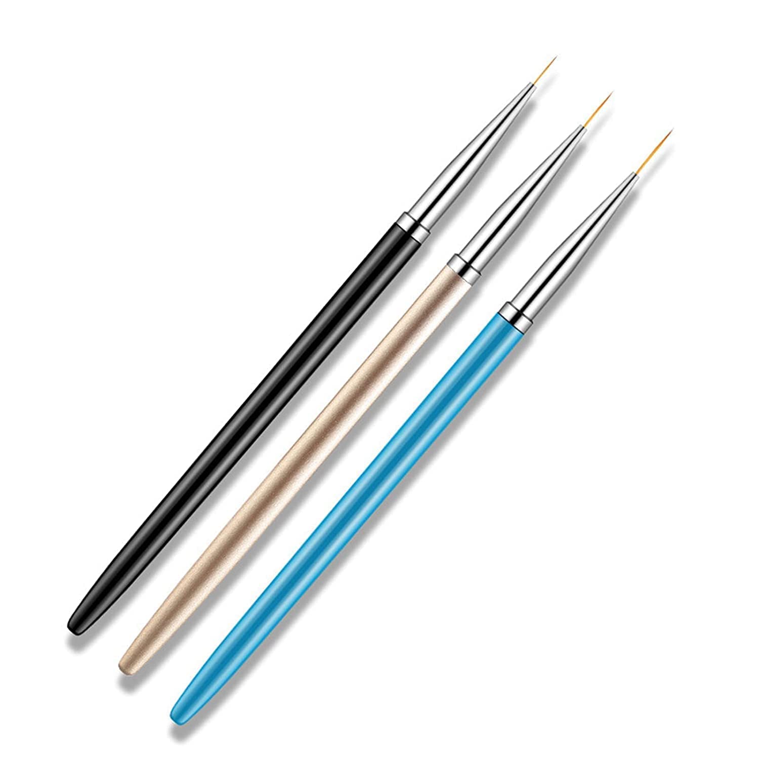 Red Square 3pcs Nail Art Liner Brushes UV Gel Painting Acrylic Nail Design Nylon Brush, Nail Dotting Painting Drawing PenSize 7/9/11mm-image-12