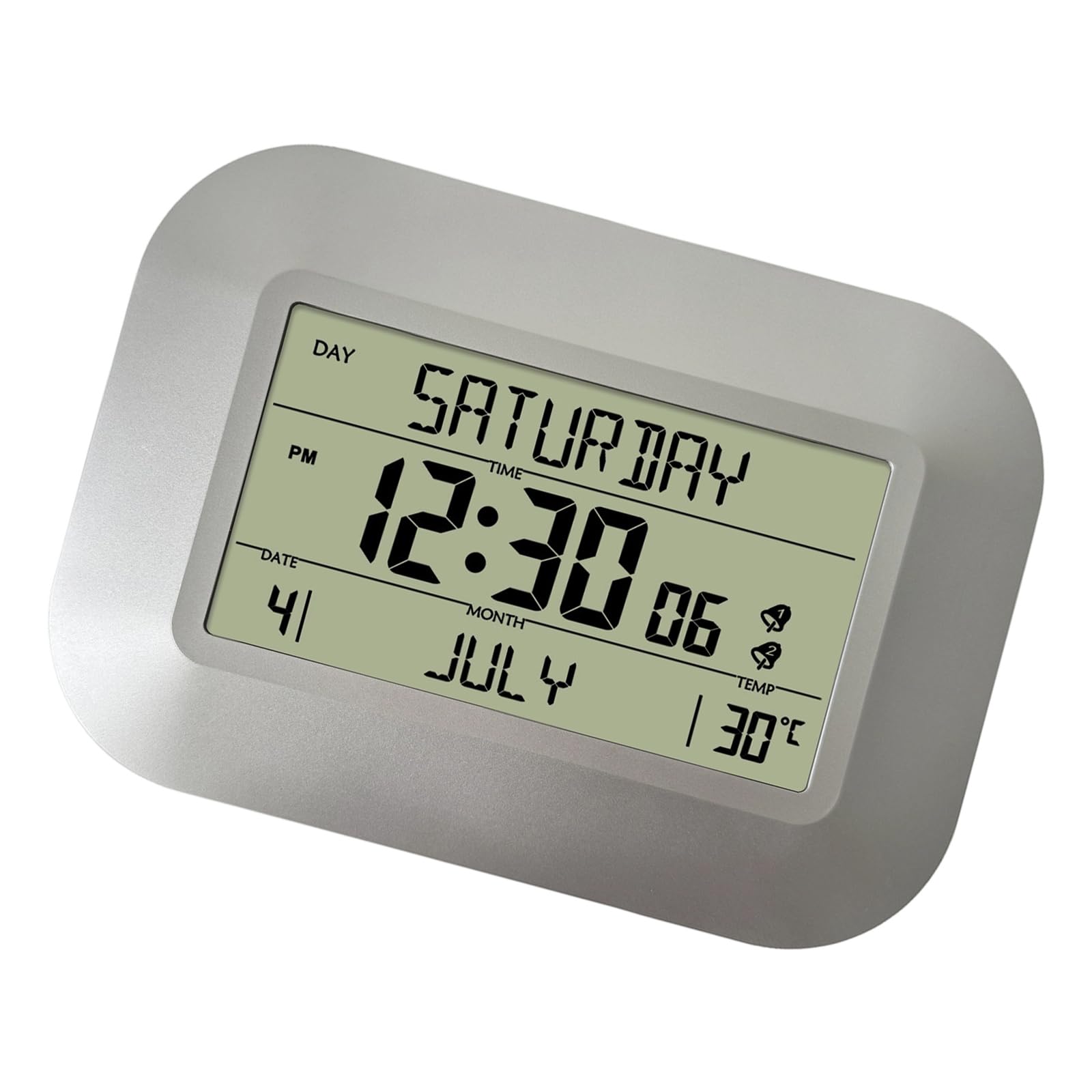 Msioytog Stylish Digital Clock with Large LCD Display Screen Temperature Sensors and Customizable Alarm Setting Battery Operated LCD Alarm Clock