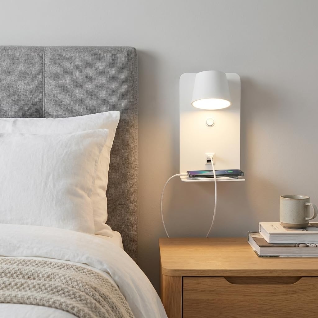 B·LED BARCELONA LED Liseuse murale BASKOP - port USB + USB-C - 6W
