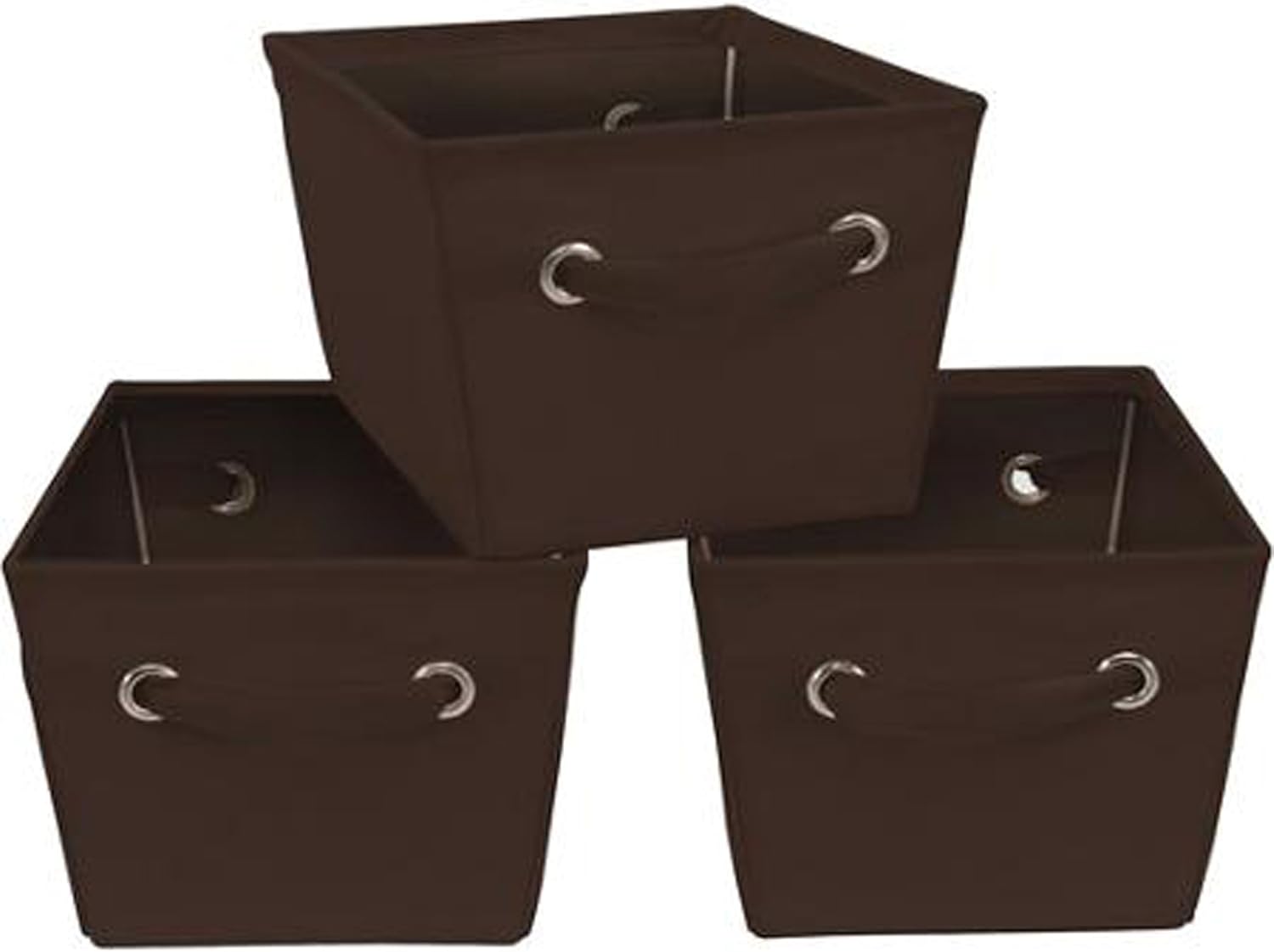 Mainstays Medium Canvas Bins 3Pack Costa Brown Organizer