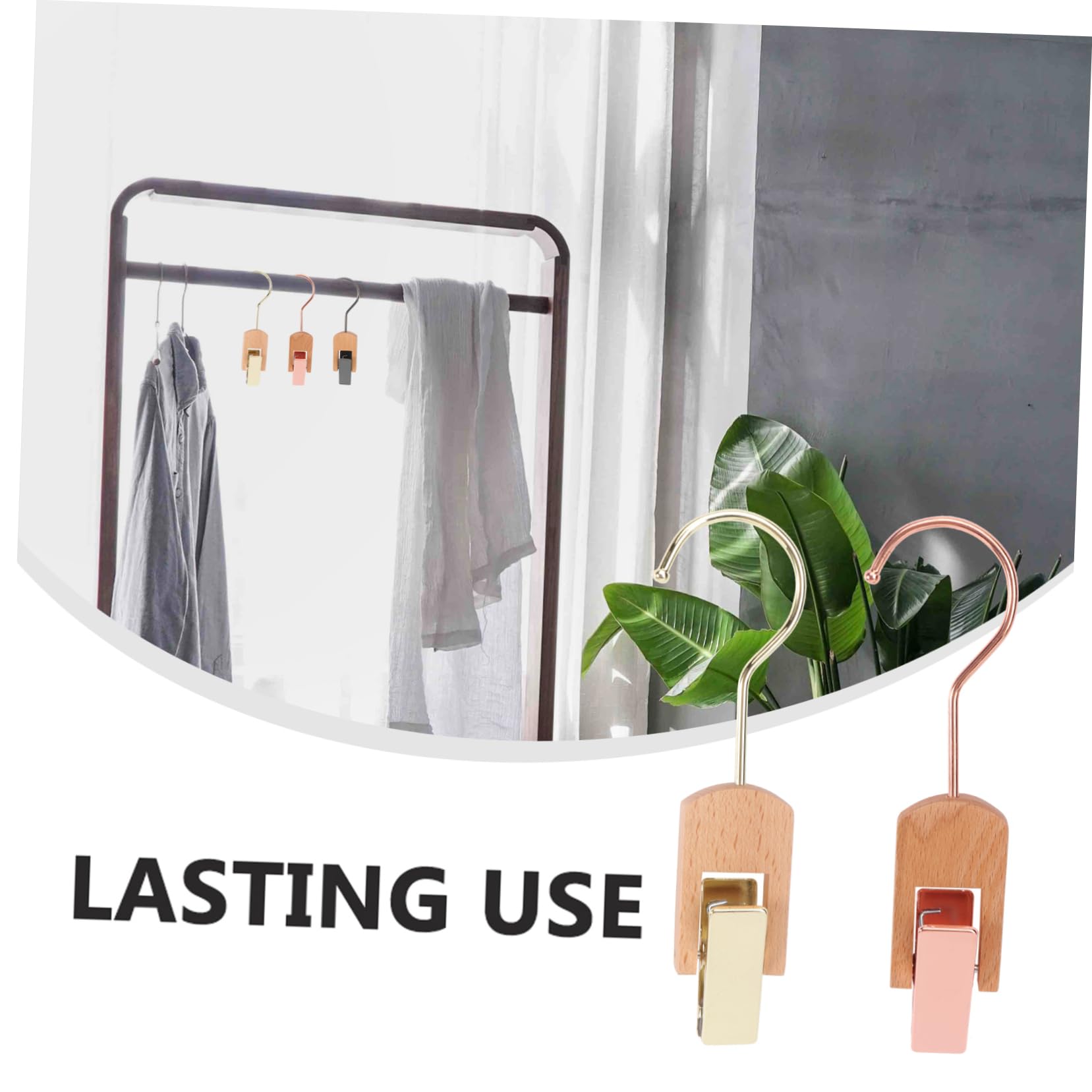 Angoily Mollette da Bucato Sicure i Tessuti in Legno e Acciaio Inossidabile Set 5 Pezzi per Asciugatura Colore Casuale Clip Multiuso per Calzini e Fazzoletti