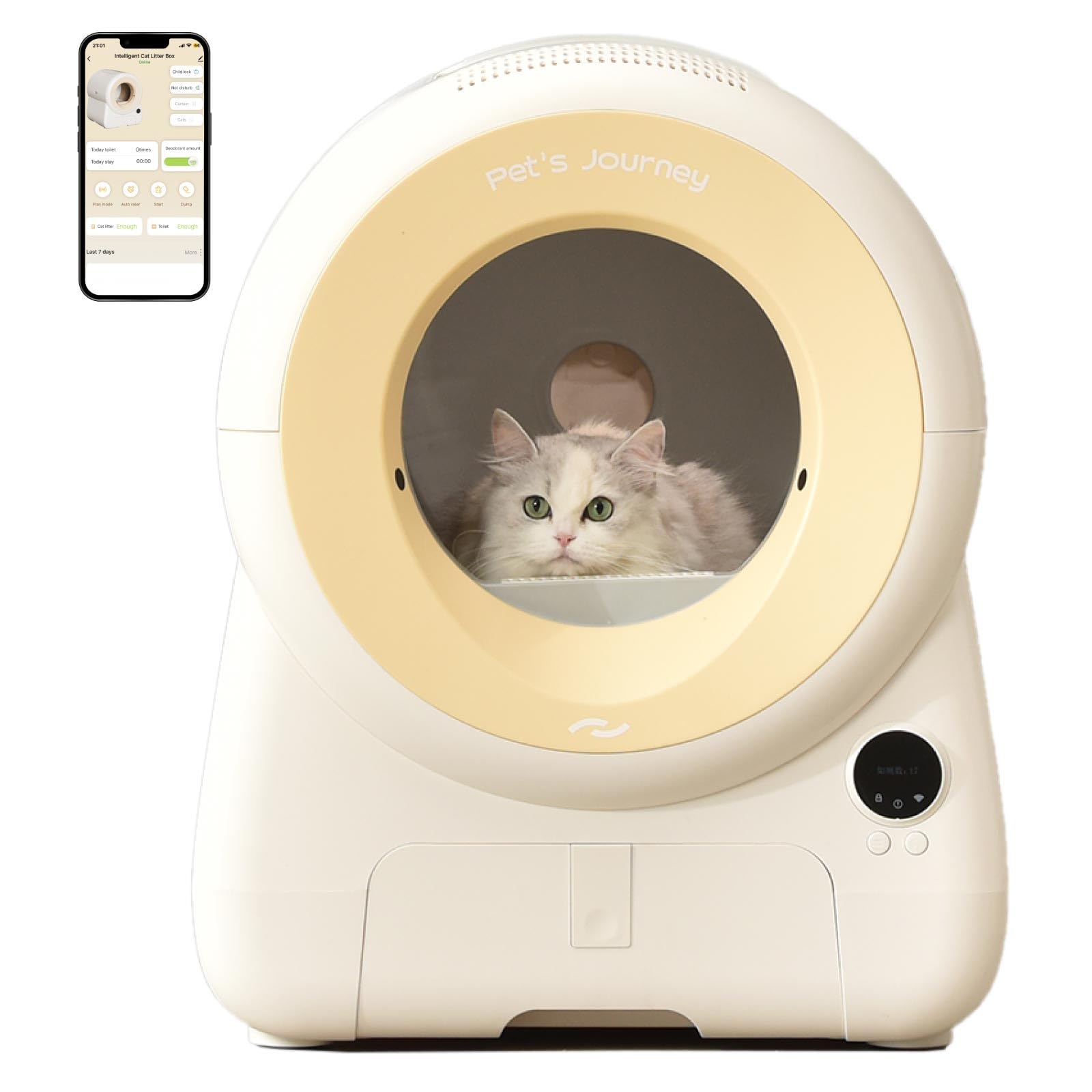 Pet's Journey 猫用 自動トイレ 大容量11L 新品 最新 高性能 Amazon | Pet's Journey 猫 トイレ 自動トイレ 安全設計 多頭飼い