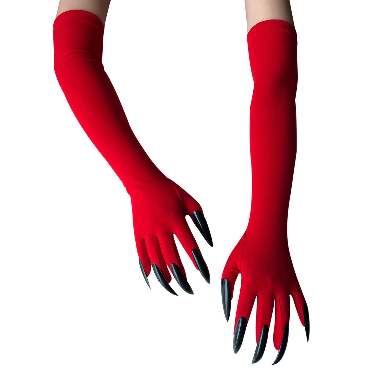 NiceYnn Halloween Paw Gloves, Long Nail Scary Paw Gloves with Elbow Length Fingernails, Devil, Witch, Cat & Wolf Claw Design - Image 3