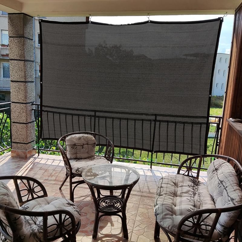 Sonnensegel Schwarzes Schattentuch, Anti-UV-Sonnenschutznetz, Gartenpflanzen-Schattenabdeckung, 6-polige Überdachung for den Außenbereich, Schwimmbad-Pergola mit Ösen-Clip für Terrasse Camping(3x5M)