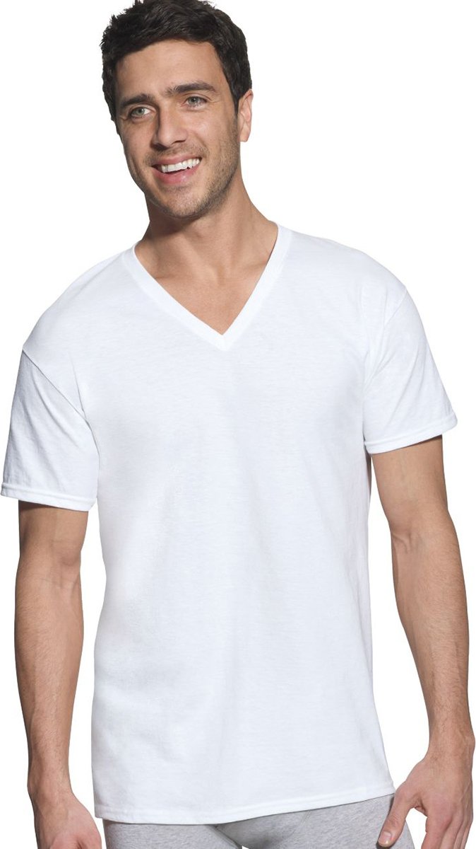 Hanes Ultimate mens Tagless Ultra Soft V-neck Tee - Multiple Packs Available athletic t shirts, Assorted 5 Pack, XX-Large US