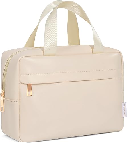 Miniatura 1 de ChicVessel Bolsa de maquillaje de piel sintética, bolsa de cosméticos para mujer, bolsa de maquillaje pequeña, bolsa de maquillaje grande,