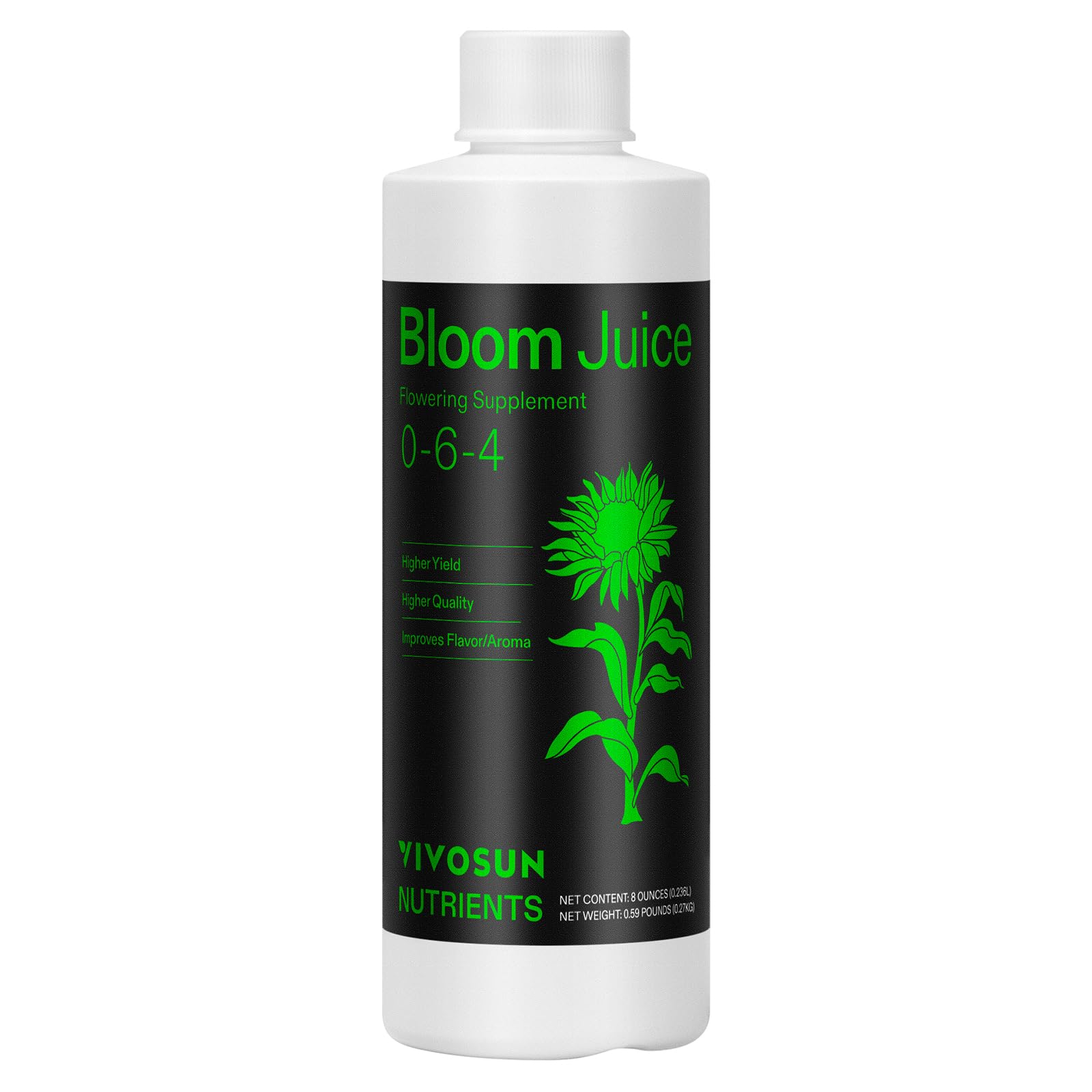 VIVOSUNBloom Juice (0-6-4), Flowering Supplement Liquid Fertilizer for Flowering Stage, Concentrated Plant Food for All Flowering Plants, 8 Ounces