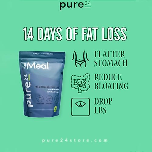 Pure 24 Mezcla de batido de sustitución de comidas con alto contenido proteico y vegano, sin OMG, para pérdida de peso, 8 onzas