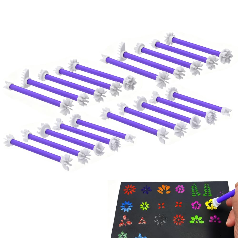 Set di 40 punteggiature floreali con 20 disegni per scrapbooking, creazione di biglietti, diario fai da te