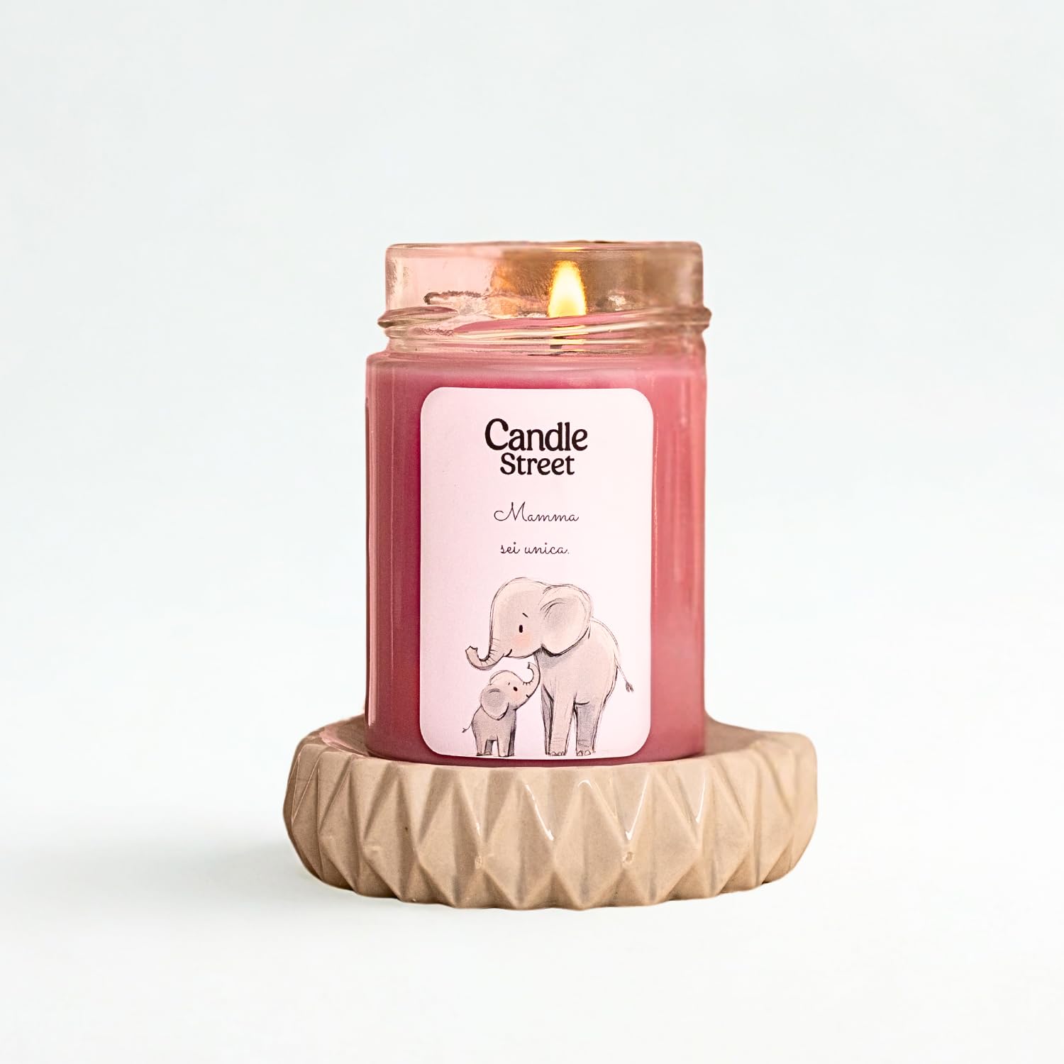 Sei einzigartig – Danke Mama | Duftkerze | Vanille, Ingwer und Pekannuss | 500 g | Lange Brenndauer 100 h | handgefertigt, vegan, hergestellt in Italien | Geschenkidee für Mama