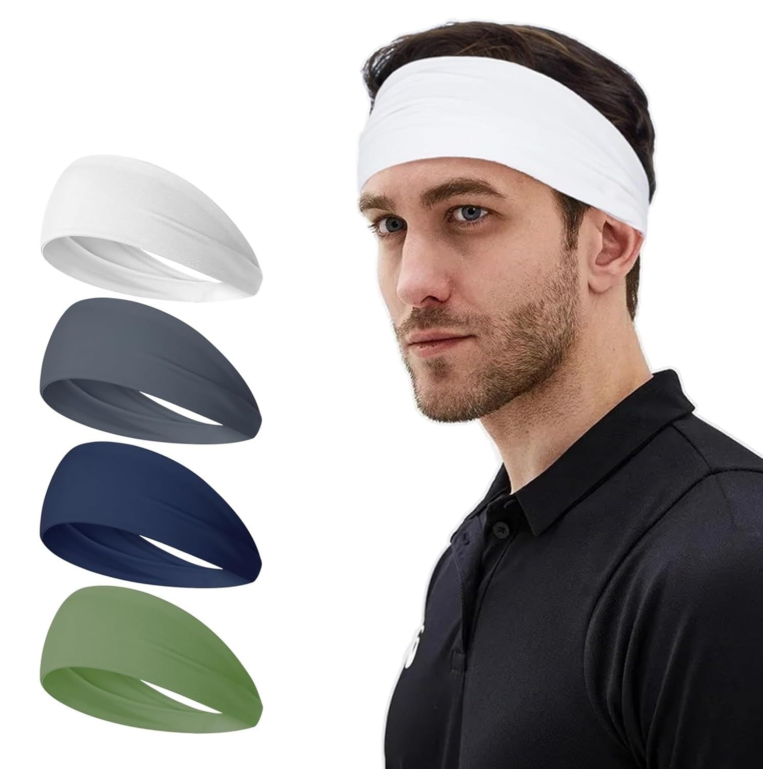 PAROPKAR Elastic Headband Sweatband & Sports Headband for Running Cycling Gym Yoga Basketball - Stretchy Moisture Wicking Unisex Hairband